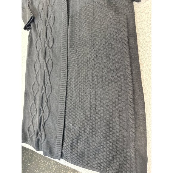 Cashmere Womens Long Black Cardigan Sweater Hoodie W/Cable Knit Pattern Soft - Picture 12 of 16